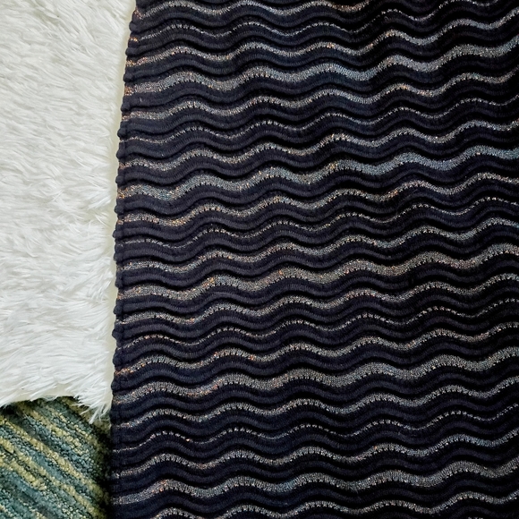 Tory Burch Navy Metallic Skirt - Picture 5 of 9